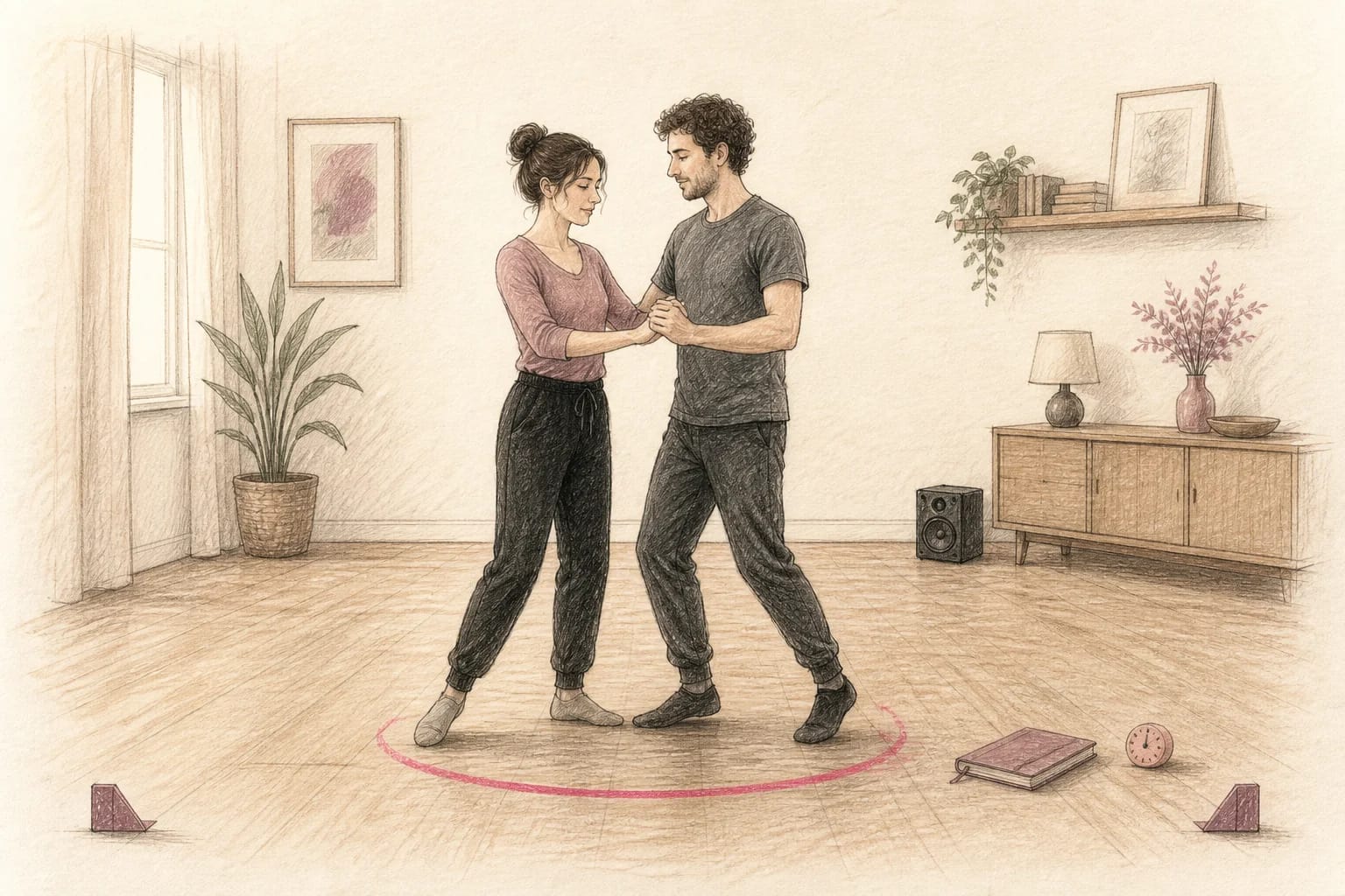 Illustrazione di una breve prova domestica del primo ballo